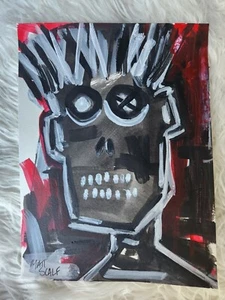 Matt Scalf Abstract Face Urban Graffiti Street Art Modern 9x12 ORIGINAL PAINTING - Picture 1 of 4