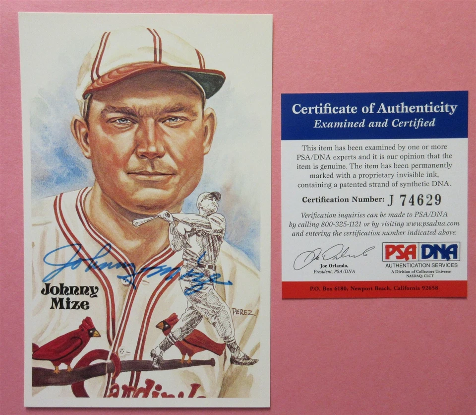 Johnny Mize Signed Perez Steele - PSA DNA - Image 1 of 1