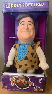 1993 Mattel Fred Flintstone Cuddly Soft Plush Doll Vinyl Head Brand New - Picture 1 of 2