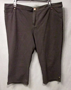 ELLE Womens plus size 24W BLACK stretch cropped CAPRI JEANS JEGGINGS EUC s0120 - Picture 1 of 7