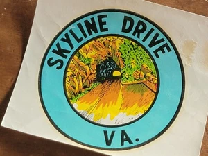Skyline Drive-Shenandoah Nationalpark-VA Vintage 1950er Jahre Gepäck Etikett-Aufkleber - Bild 1 von 2