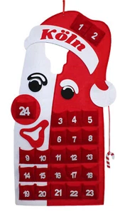 Adventskalender Kölner Dom Weihnachtskalender Köln rot weiß 74 cm Stoffkalender - Bild 1 von 1