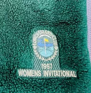 Vintage LOWES ISLAND CLUB Womens Invitational 1997 Green Fleece Golf Shoe Bag - Picture 1 of 2
