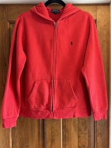 Polo Ralph Lauren Hoodie Boys XL Red Classic Pony Full Zip Hooded Sweatshirt - Picture 1 of 6