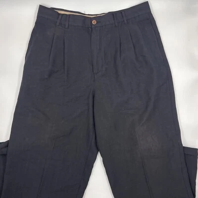 Caribbean Joe Mens Chino Pants Size 33 Black Polyester Relaxed Fit Button - Image 1 of 4