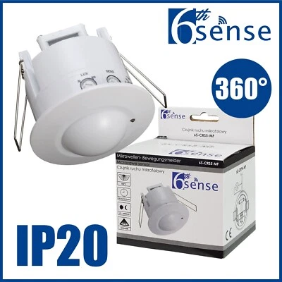 Bewegungsmelder Hochfrequenz (HF) Unterputz 1200W LED Mikrowellen weiß 360° 15m - Bild 1 von 4