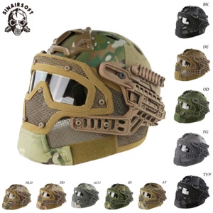 Tactical G4 Helmet Full Face Mesh Mask Goggles Armor Protective PJ FAST Helmets - Picture 1 of 20