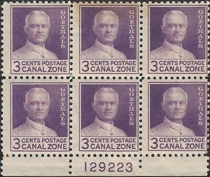 US Canal Zone Scott #117B MNH Pane of 6 1934 George Washington Goethals CV 160 - Picture 1 of 2