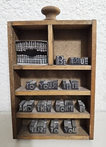 Vintage Craft Backwords Typeset Shadow Box Be True To Teeth Won't Be False You - Picture 1 of 3