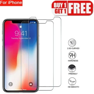 Gorilla Tempered Glass Screen Protector for iPhone 5 6 7 8 Plus X XS XR 11 Max - Picture 1 of 14