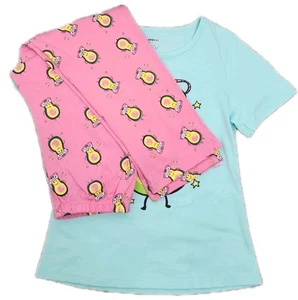 Unicabbit21 Girl's Size 6 100% Cotton Multicolored Pajama Set Pants & Top - Picture 1 of 8