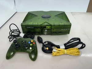 Microsoft Original Xbox Halo Special Edition Vert Console Manette Cordons *Quantité - Photo 1/10