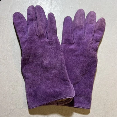Cedrics Mujer Púrpura 100% Gamuza Cuero Guantes Forrados Talla Pequeña Foto 1 de 4