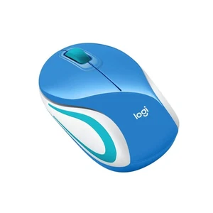 Logitech Mini Wireless Mouse M187 Pocket Size Blue For Windows Mac Laptop - Picture 1 of 9