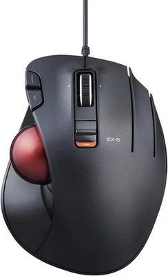 ELECOM EX-G Wired Trackball Mouse, Ergonomic Thumb Red Ball (Recommended)  - Image 1 of 4