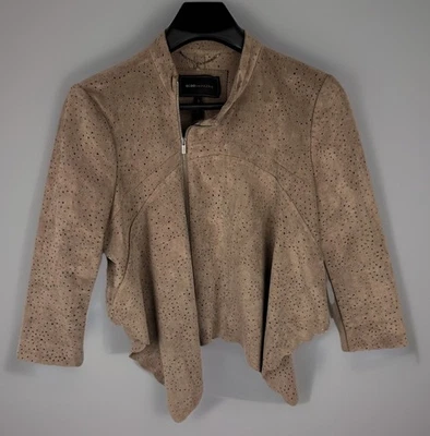 BCBG Maxazria Women's Jacket Sz LargeBrown Faux Suede Boho Layered Look - Image 1 of 4