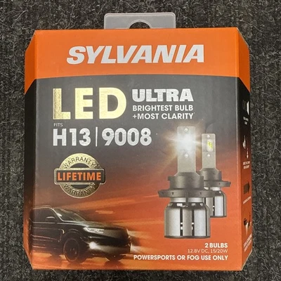 SYLVANIA H13 Ultra LED 2 Bulbs H13LEDHP.BX2 6000K BRAND NEW / Ships Fast! - Image 1 of 4
