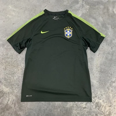 Мужская тренировочная футболка Nike Brazil средний размер зеленая 2014 короткий рукав футбол - Изображение 1 из 4