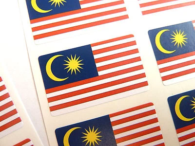 Mini Aufkleber Paket, selbstklebende Malaysia Flagge Etiketten, FR174 - Bild 1 von 2