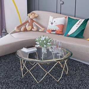 36" Inch Round Tempered Glass Table Top Clear Glass 1/2" Inch Thick Beveled Poli - Picture 1 of 13