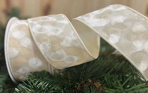 2.5 inch Crushed Velvet with Pattern Ribbon Christmas Holiday Trimming Crafts - Picture 1 of 6
