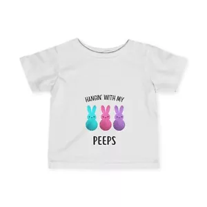 Cute Infant Fine Jersey Tee, Easter Bunny Shirt, Toddler Spring Outfit, Baby - Picture 1 of 12