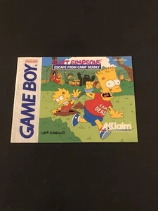 Manual de Gameboy mortal de The Simpsons Escape from Camp - Imagen 1 de 6