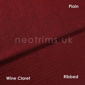 Ribbed Knit Fabric Jersey Stretch Material Plain and Rib Pattern to Mix & Match - Picture 1 of 70