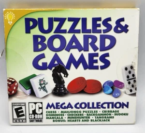 Puzzles & Board Games Mega Collection PC; Chess Sudoku Dominoes Checkers...NEW - Picture 1 of 6