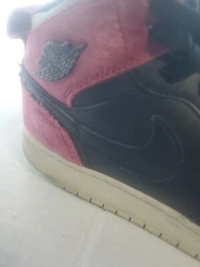 Nike Air Jordan Mid GS Fits Womens Size 7.5 Shoes Black Leather Noble Pink (7Y) - Picture 1 of 14