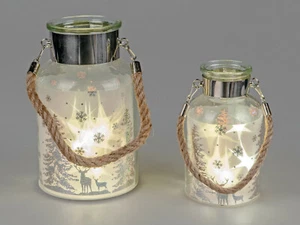Formano Windlicht mit Licht mit winterlicher Folie mit Sterne Effekt Auswahl - Bild 1 von 4