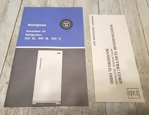 Vintage Instruction Manual for Westinghouse Refrigerators RVF 05, RVF 16, RVF 17 - Picture 1 of 4