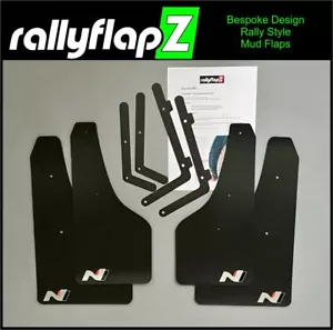 rallyflapZ | Mudflaps & Fixing Kit to fit Hyundai i20N Black 4mm *Satin-Matt N-S - Picture 1 of 3