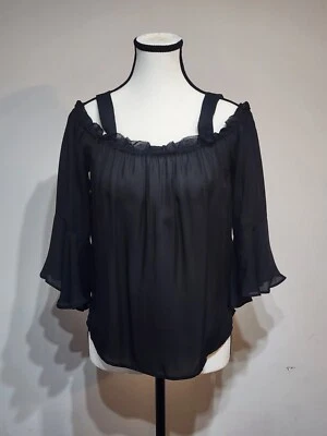Blusa de seda J Crew con hombros descubiertos talla 2 Whimsigoth nueva con etiquetas Foto 1 de 4