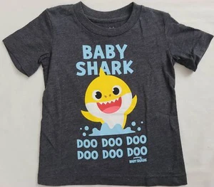 Baby Shark Pinkfong "Doo Doo Doo" Toddler Boys Gray Graphic T-Shirt Tee - Picture 1 of 4