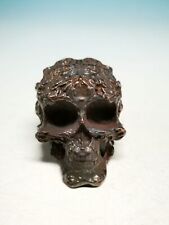 Excellent Antique Chinese Refined Copper *Ancient Skull* Statue s.6