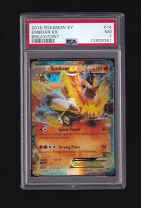 2016 Pokemon XY Holo Ful Art Emboar Ex Breakpoint 14/122 PSA 7 - Picture 1 of 2