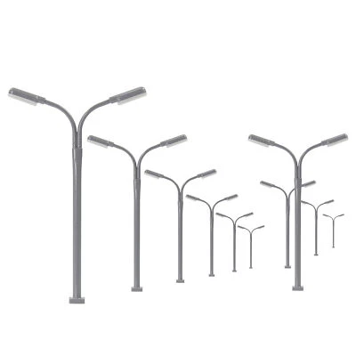 10pcs Model Trains N Scale 1:160 Two-heads Lamp Street Light Bright White LEDs - Image 1 of 4