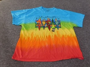 margaritaville shirt xxl blue geometric parrot graphic retro age vint - Picture 1 of 11