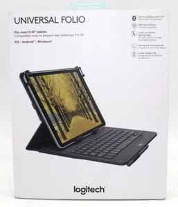 Logitech Universal Folio Y-R0063 w/ Integrated Bluetooth 3.0 Keyboard - Picture 1 of 18