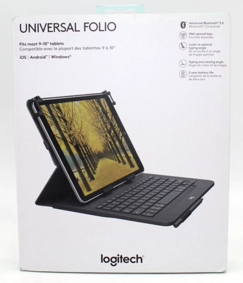 Logitech Universal Folio Y-R0063 w/ Integrated Bluetooth 3.0 Keyboard - Image 1 of 4