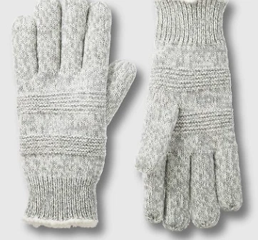 Isotoner Mujer SmartDri Texturizado Tejido Guante Sherpasoft Derrame Gris Jaspeado OS Foto 1 de 4