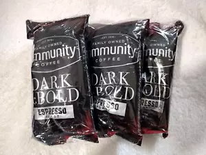 Community Ground Coffee - Dark & Bold Espresso Roast - Three 3 oz (approx) Bags - Picture 1 of 2