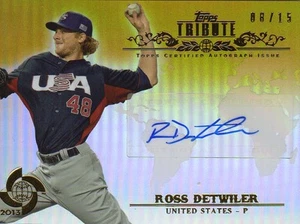 2013 Topps Tribute WBC Autographs Gold #RDE2 Ross Detwiler /15 - Picture 1 of 1