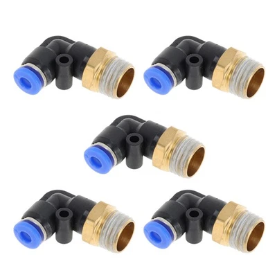 Rácor aire 5/32" 90° unión rápida 1/4"BSPT azul para línea de aire - Imagen 1 de 4