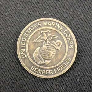Juguetes de ficha vintage del Cuerpo de Marines de los Estados Unidos para Tots conmemorativos Semper Fidelis cobre - Imagen 1 de 2