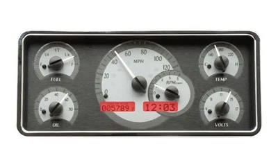 Jeep J-Trucks Dakota Digital 1963-72 plateado/rojo kit de calibre LED VHX-63J-WAG-S-R Foto 1 de 4