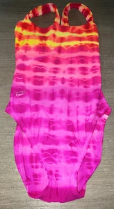 SPEEDO womens NEON BRIGHT COLORFUL 1 PC SWIM SWIMMING SUIT size 4 BEACH NICE! - Picture 1 of 2