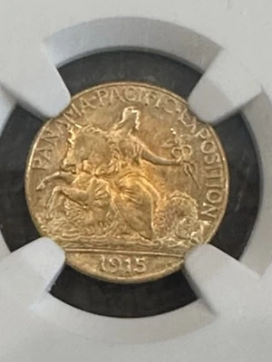 1915-S $2 1/2 Gold Panama-Pacific $2.5 MS67 NGC Beautiful Toning GREYSHEET PRICE - Image 1 of 4
