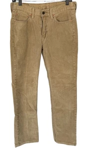 Levi's 514 Unisex Jeans Khaki Size 29x30 corduroy cotton 5 pocket solid mid - Picture 1 of 7